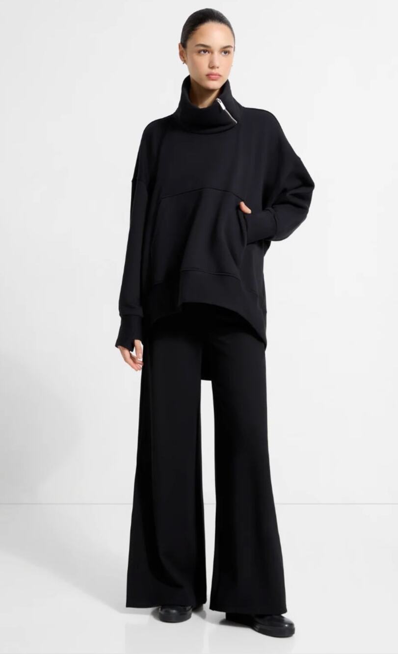Marcella Sweatshirt Womens 2XL Boerum Black Fleece Cozy Minimalist Quiet Luxury
